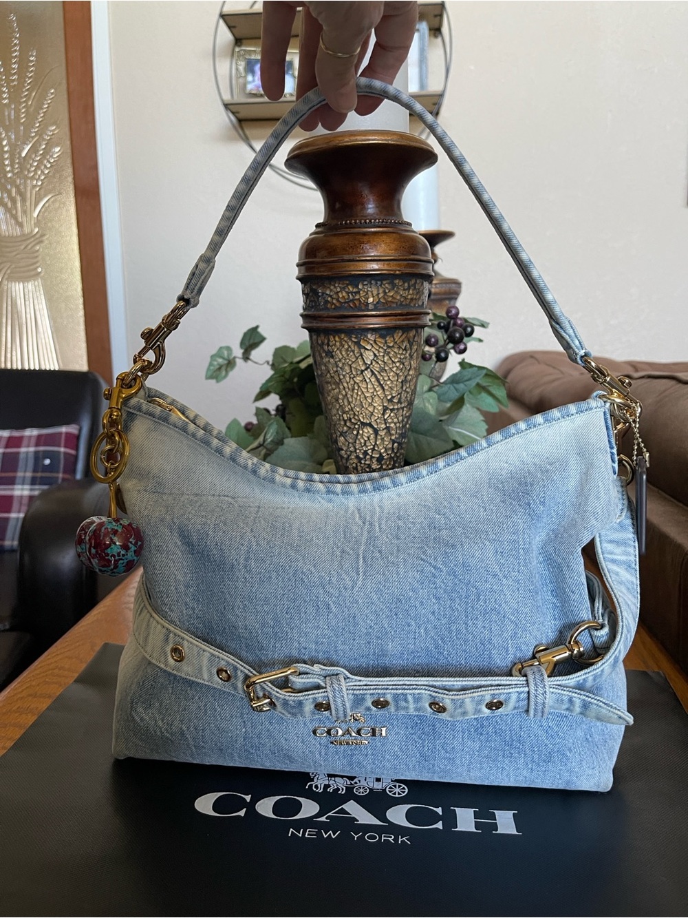 Coach Laurel Shoulder Bag in Loved Denim